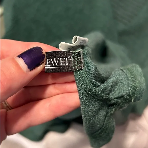 X-Large Green Smocked Babydoll Top - Picture 8 of 10